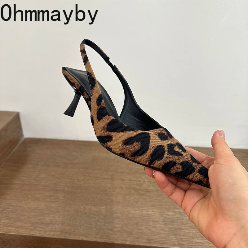 2026 Spring Summer Slip On Women Sandals Shoes Fashion Pointed Toe High Heel Stripper Party Ladies Singbacks Sandalias Shoes