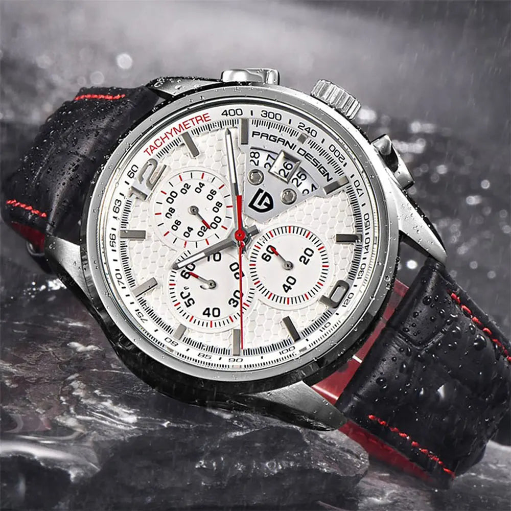 PAGANI DESIGN New PD-3306 Chronograph Men Watch Top Brand Classic Leather Waterproof Quartz Wristwatch for Man Gift Reloj Hombre