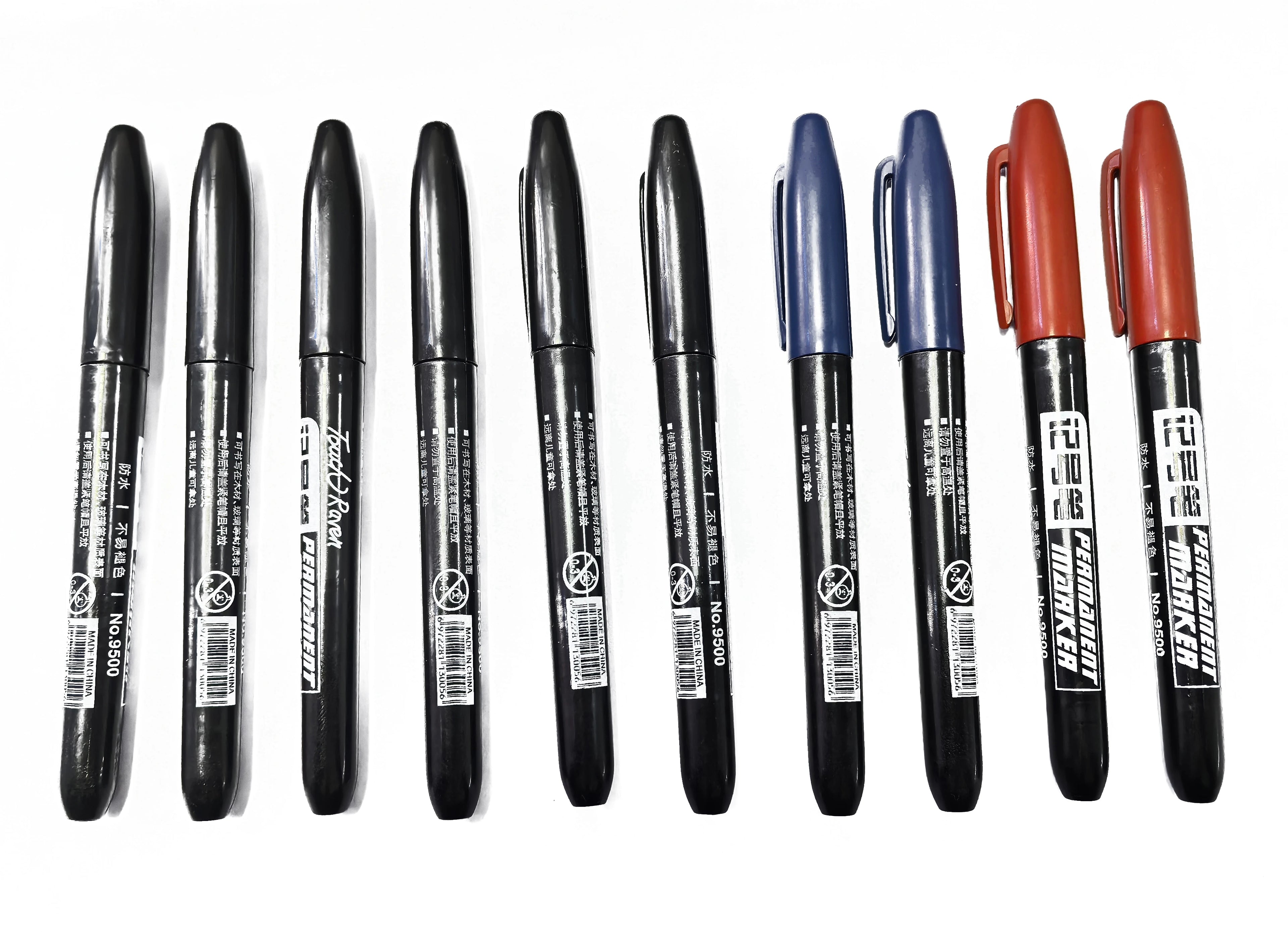 6-20PCs/Set Permanent Marker Pen Fine Point Waterproof Markers Thin Nib Crude Nib Black Blue Red Ink 1.5mm Fine Color Marker Pens