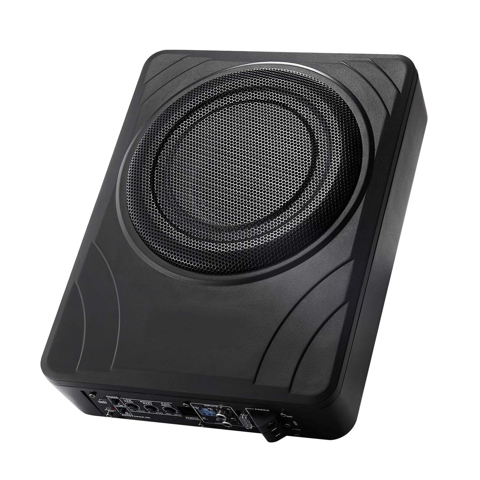 SucceBuy 8" Underseat Car Subwoofer Low Profile Audio Sub Built-in Amplifier High/Low Level Input&Volume Controller for SUV/Car