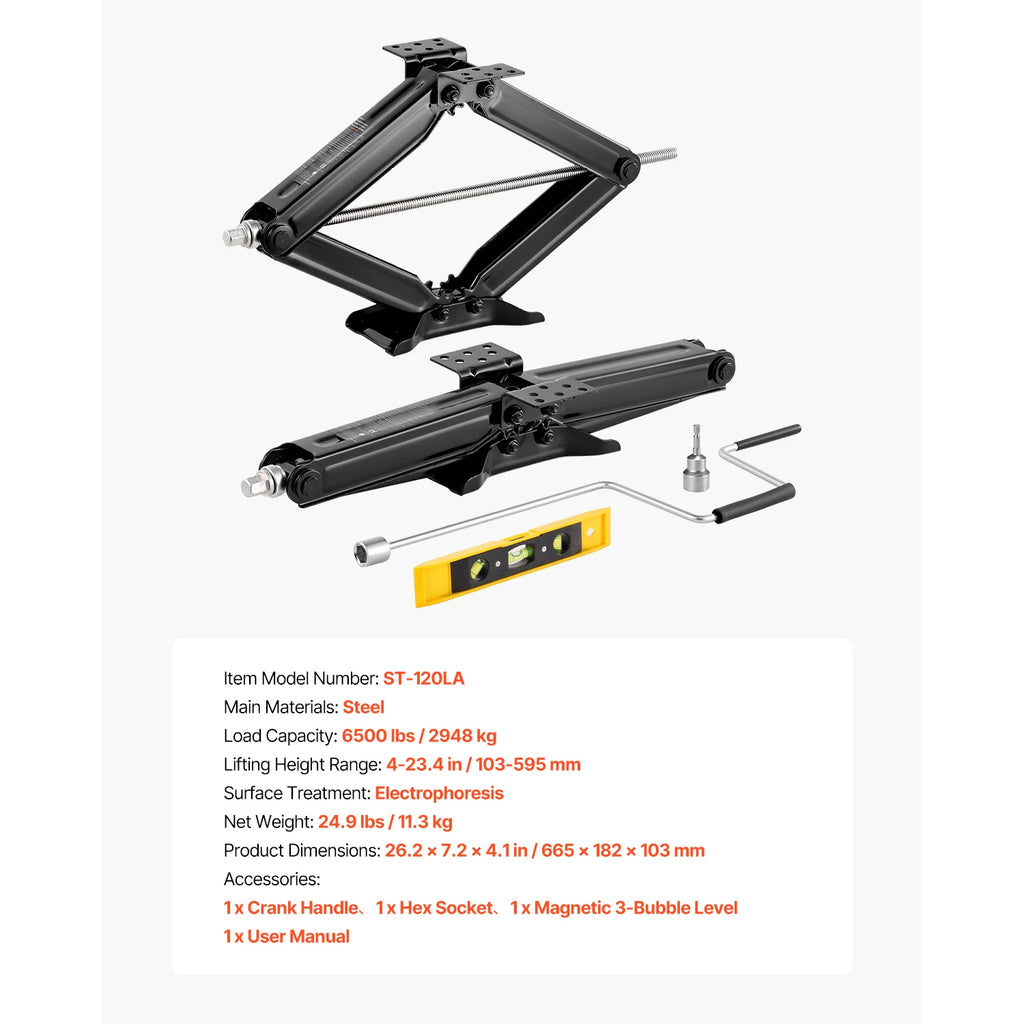 SucceBuy 5000/6500/9000lbs RV Scissor Jacks 2/4 PCS RV Stabilizer Leveling Scissor Jacks Heavy Duty Stabilizer Jack Fit for RVs