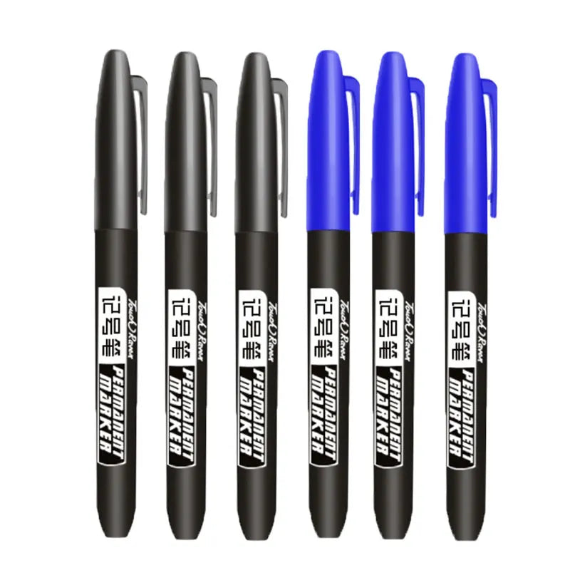 6-20PCs/Set Permanent Marker Pen Fine Point Waterproof Markers Thin Nib Crude Nib Black Blue Red Ink 1.5mm Fine Color Marker Pens