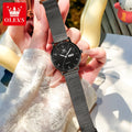 OLEVS 2996 Women Watches Original Elegant Slim Quartz Watch Waterproof Dual Calendar Display Watches For Woman Gift Box Reloj