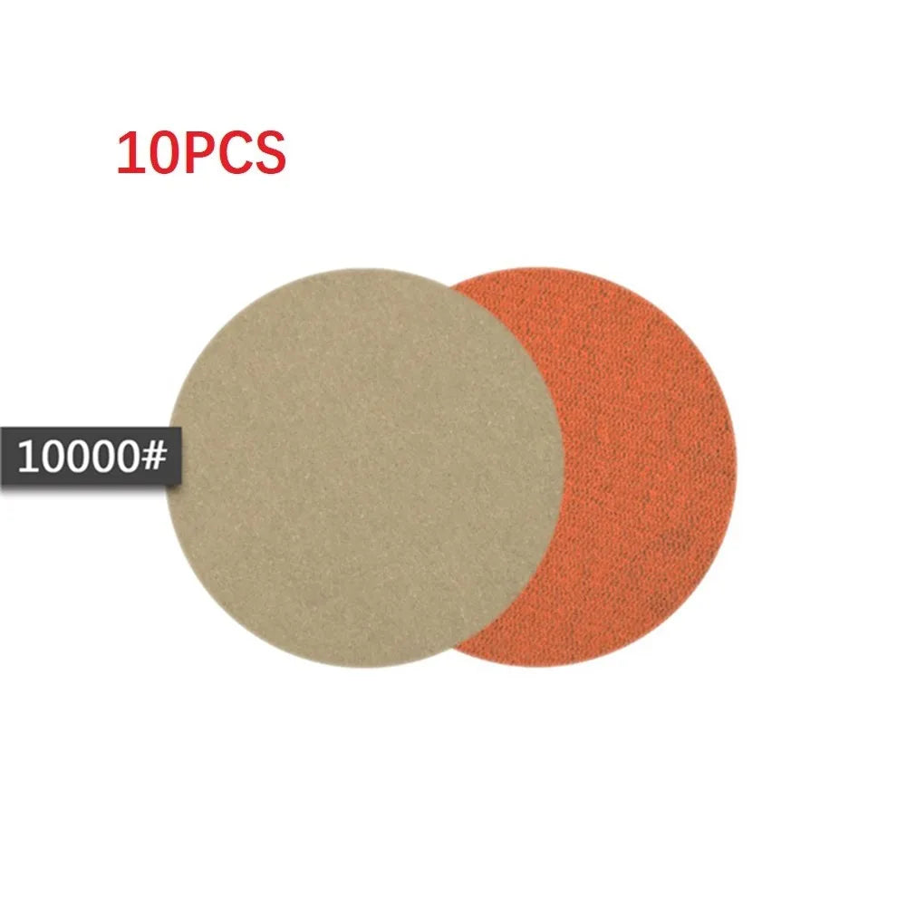 10Pcs 3inch Silicon Carbide Sanding Discs 75mm Wet And Dry Sanding Sandpaper 240-10000 Grit Automotive Grinding Polishing Tools