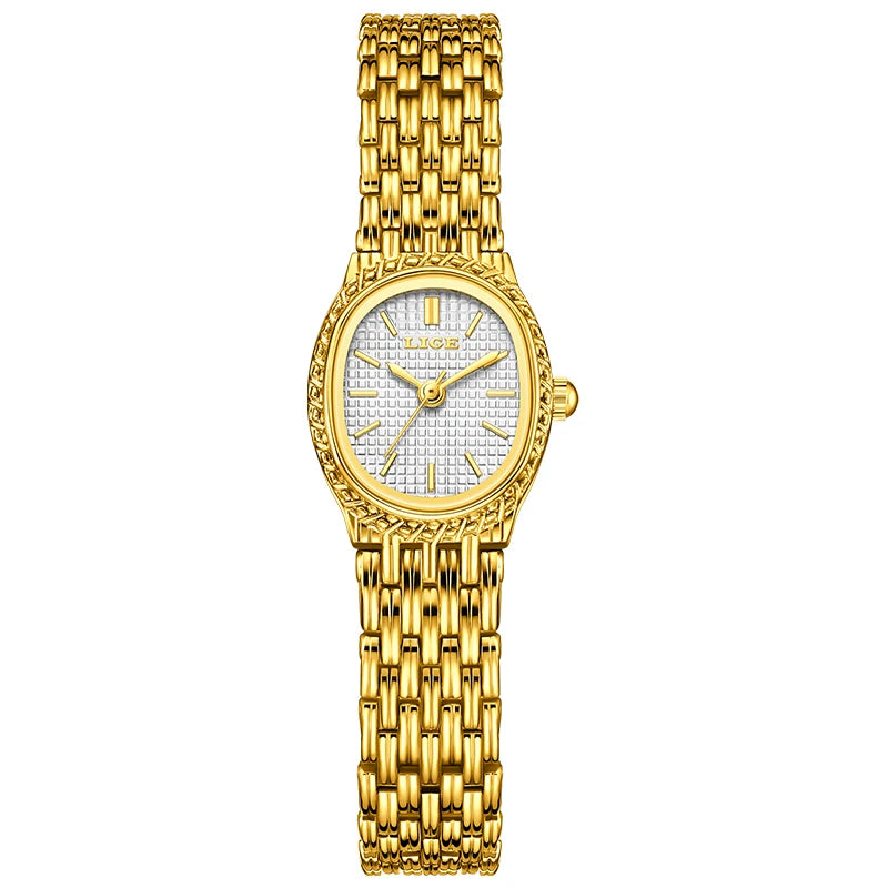LIGE Fashion Luxury Quartz Woman Watch Elegant Classic Simple Dial Waterproof Stainless Ladies Watches for Women Reloj Mujer+Box