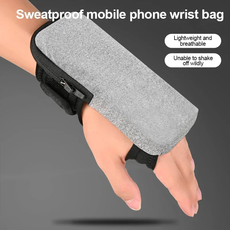 HAISSKY Ultra-thin Wrist Running Bags For iPhone 17 16 15 14 13 Pro Max 17 Air 16 Plus Samsung Xiaomi Zipper Sport Armband Pouch