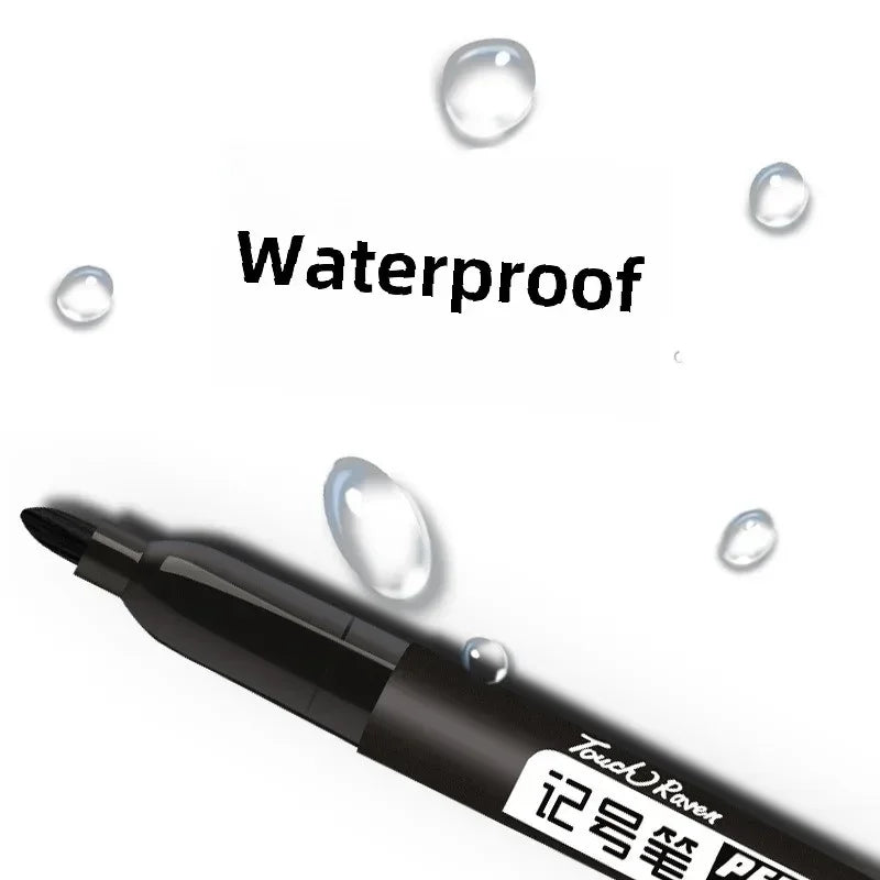 6-20PCs/Set Permanent Marker Pen Fine Point Waterproof Markers Thin Nib Crude Nib Black Blue Red Ink 1.5mm Fine Color Marker Pens