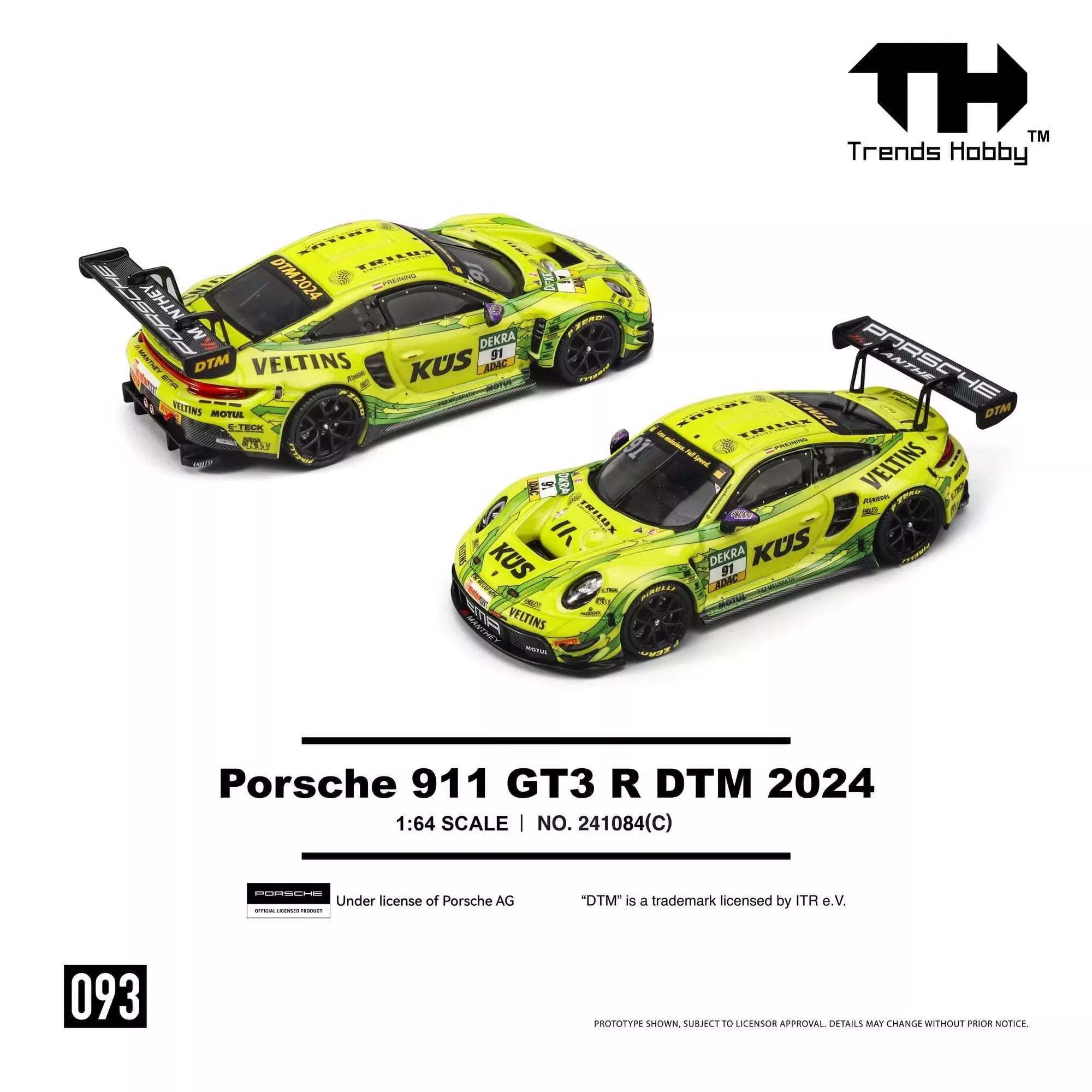 TH-Trends Hobby 1/64 095 911 GT1 LM #26 GT3 R-DTM Removable Cover Car Alloy Motor Vehicle Diecast Metal Model Kids Toys Boys
