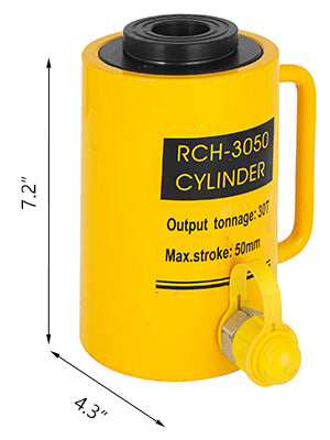 SucceBuy 20T/30T/60T Hollow Plunger Hydraulic Cylinder Jack Single Acting Ram Cylinder 100mm Heavy Duty Lifting Tool