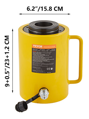 SucceBuy 20T/30T/60T Hollow Plunger Hydraulic Cylinder Jack Single Acting Ram Cylinder 100mm Heavy Duty Lifting Tool