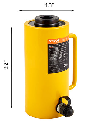 SucceBuy 20T/30T/60T Hollow Plunger Hydraulic Cylinder Jack Single Acting Ram Cylinder 100mm Heavy Duty Lifting Tool
