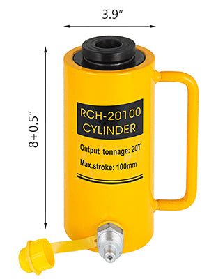 SucceBuy 20T/30T/60T Hollow Plunger Hydraulic Cylinder Jack Single Acting Ram Cylinder 100mm Heavy Duty Lifting Tool