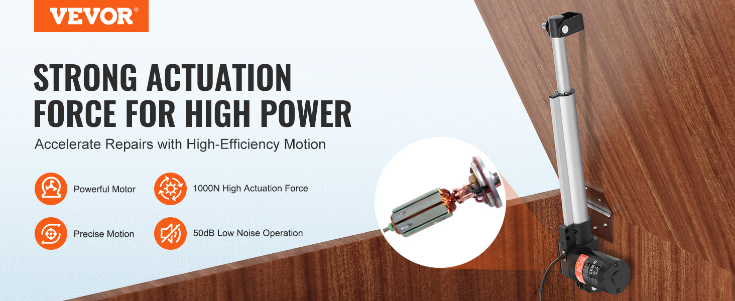 SucceBuy 24V Linear Actuator 250mm 300mm 1000N Electric Linear Motor Controller with IP44 Protection for Homeuse TV Sofa Lifting