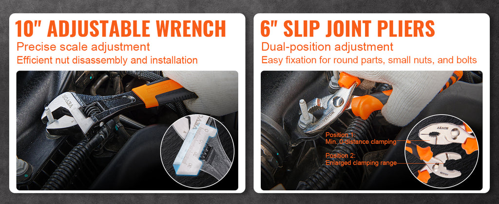 SucceBuy 8-Piece Pliers Set High Carbon Steel 12"/10"/8" Groove Joint Pliers 8" Linesman's Pliers 8" Long Nose Pliers