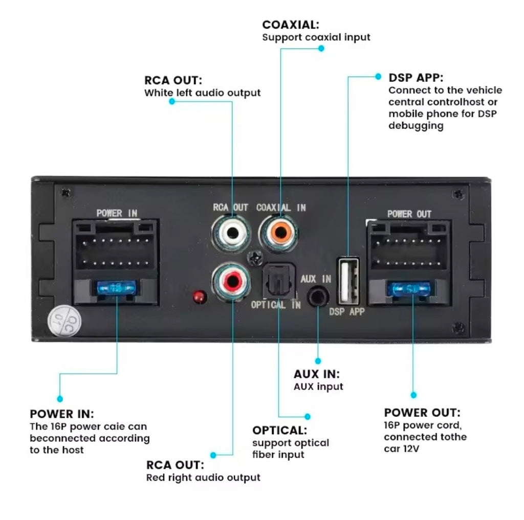 Dsp plug play 4x50w+app control