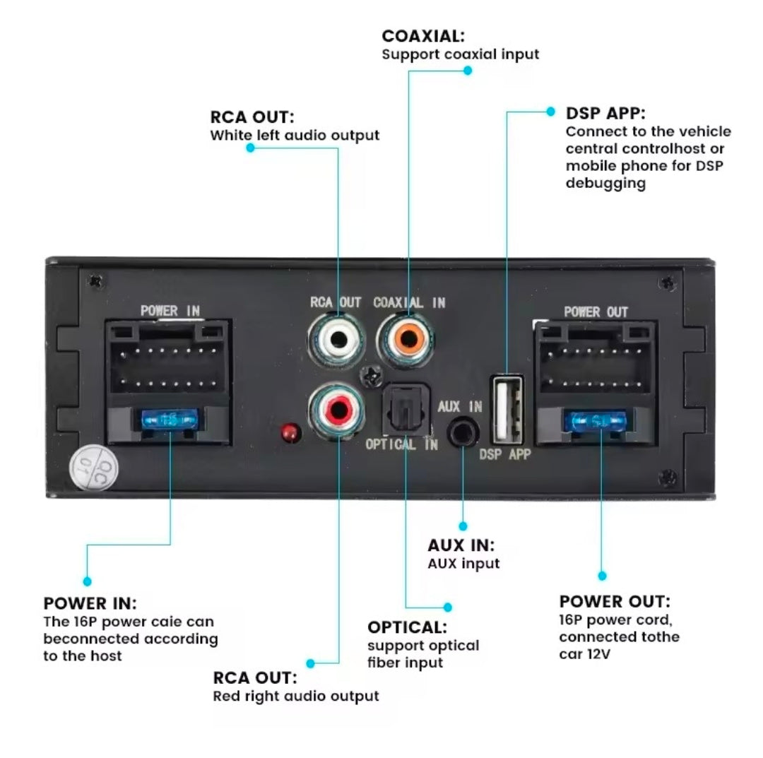 Dsp plug play 4x50w+app control